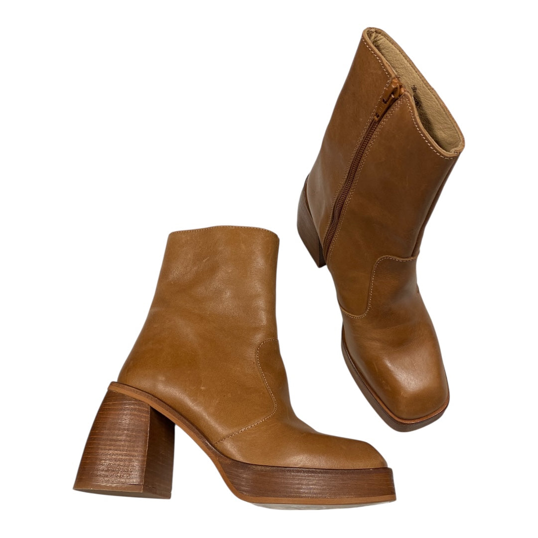 Boots Ankle Heels By Free People In Brown, Size:7.5