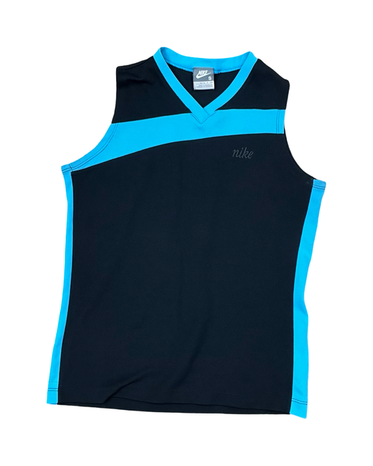 Athletic Tank Top By Nike In Black & Blue, Size:S