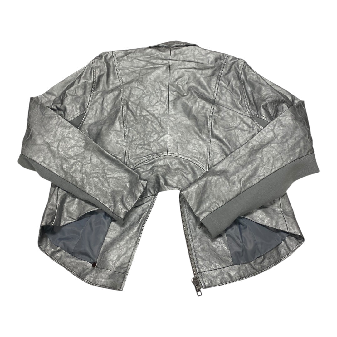 Jacket Moto By Torrid In Silver, Size:L
