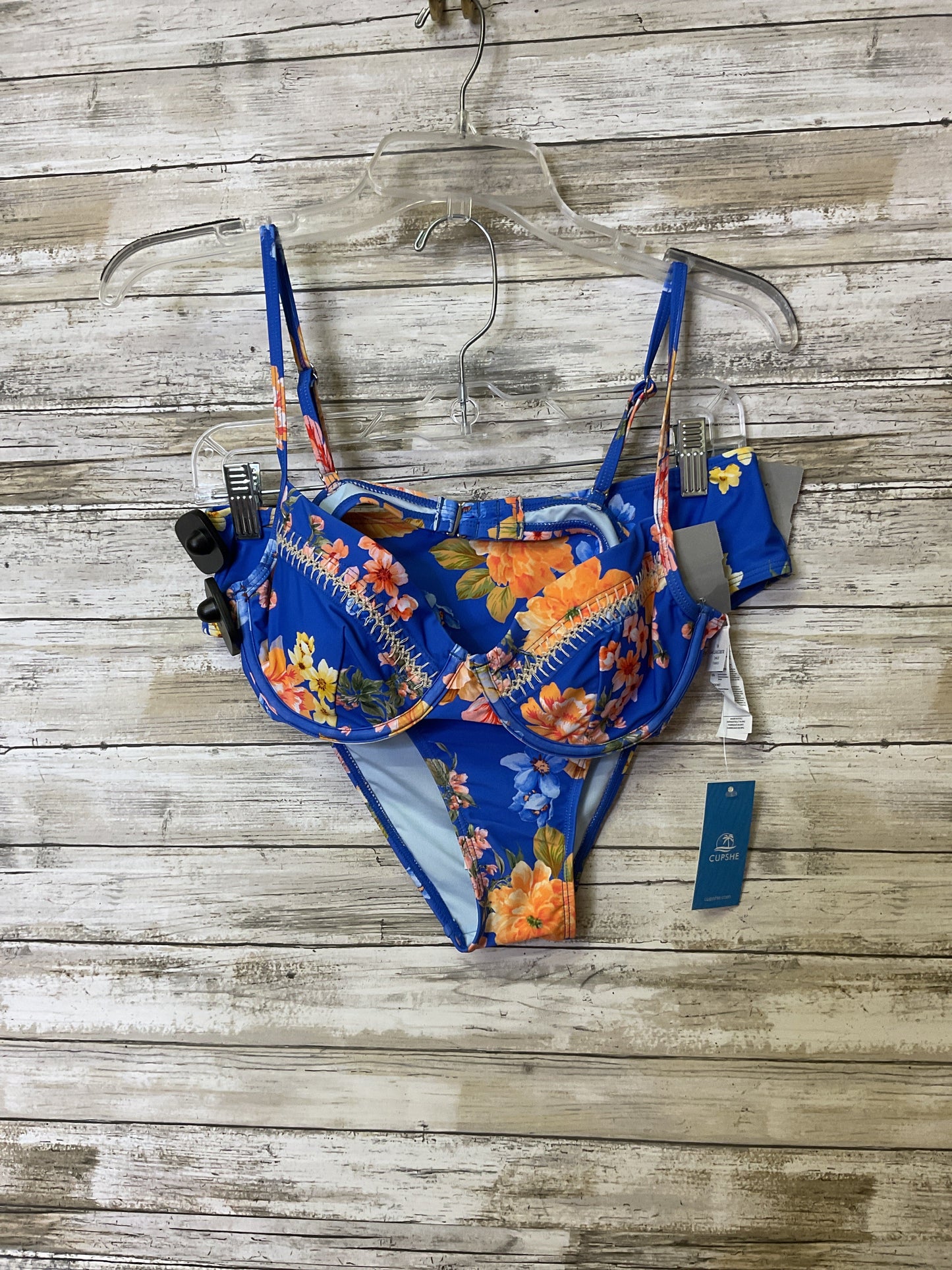 Swimsuit 2Pc By Cupshe In Blue & Orange, Size:M