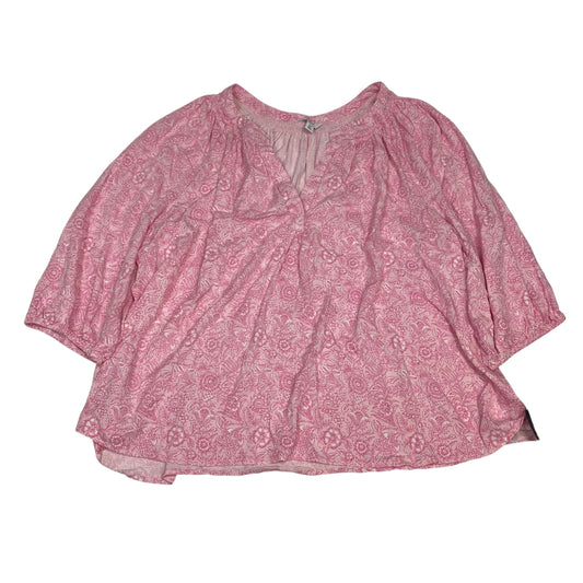 Top 3/4 Sleeve By Crown And Ivy In Pink, Size:2X