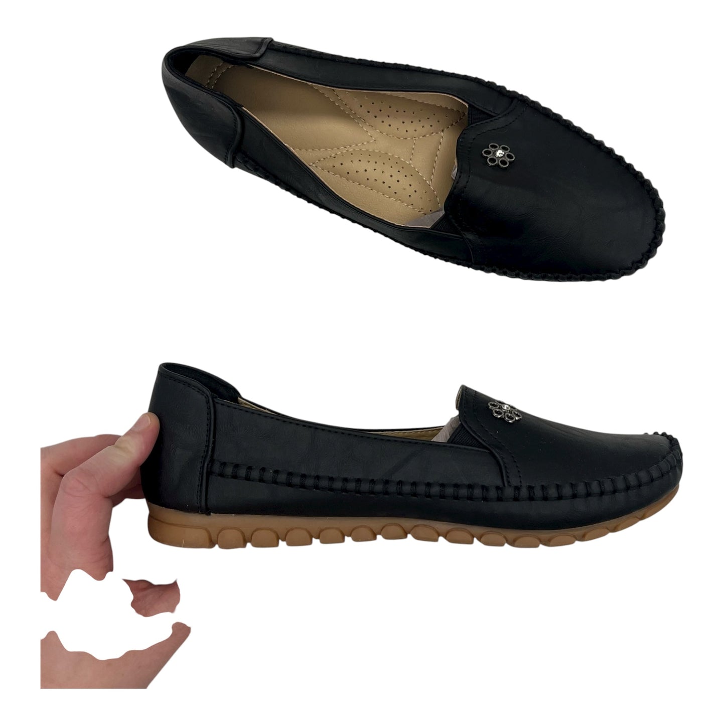 Shoes Flats By Cmf In Black, Size:9.5