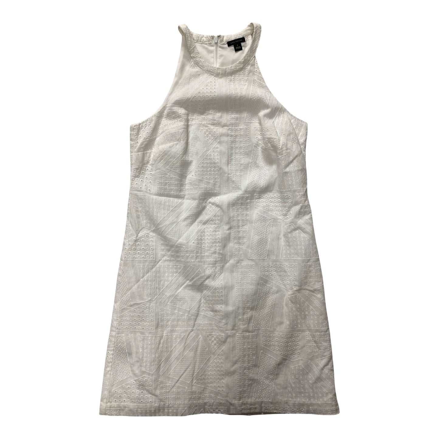 Dress Casual Midi By Ann Taylor In White, Size:0