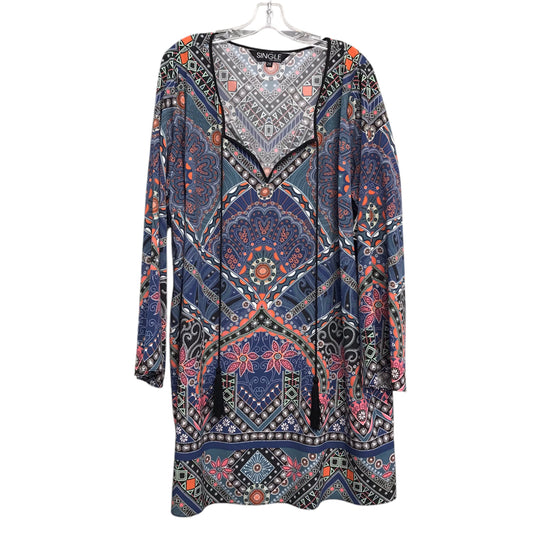 Dress Casual Short By Single LA In Blue & White, Size:2X