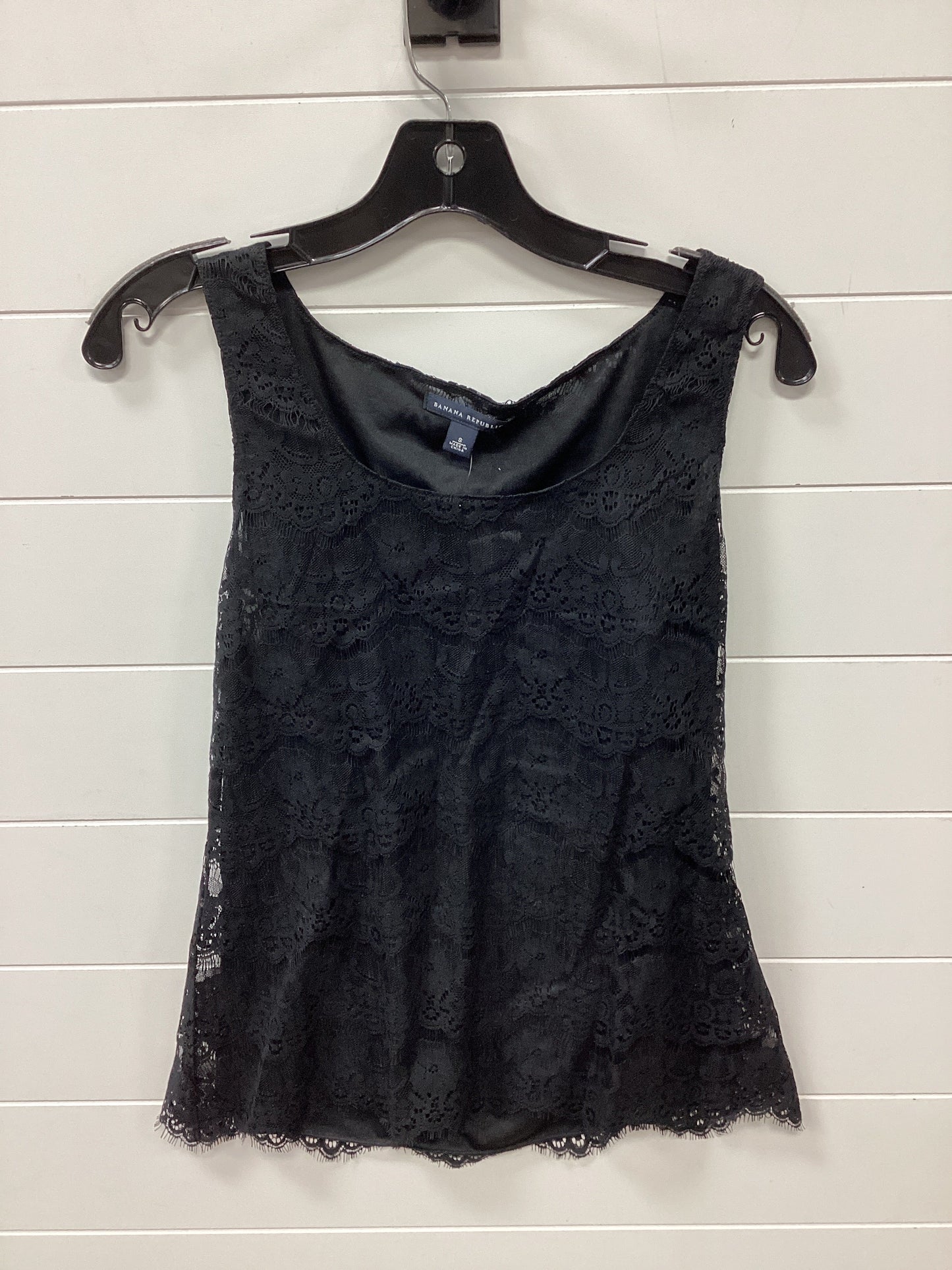 Top Sleeveless By Banana Republic In Black, Size:8