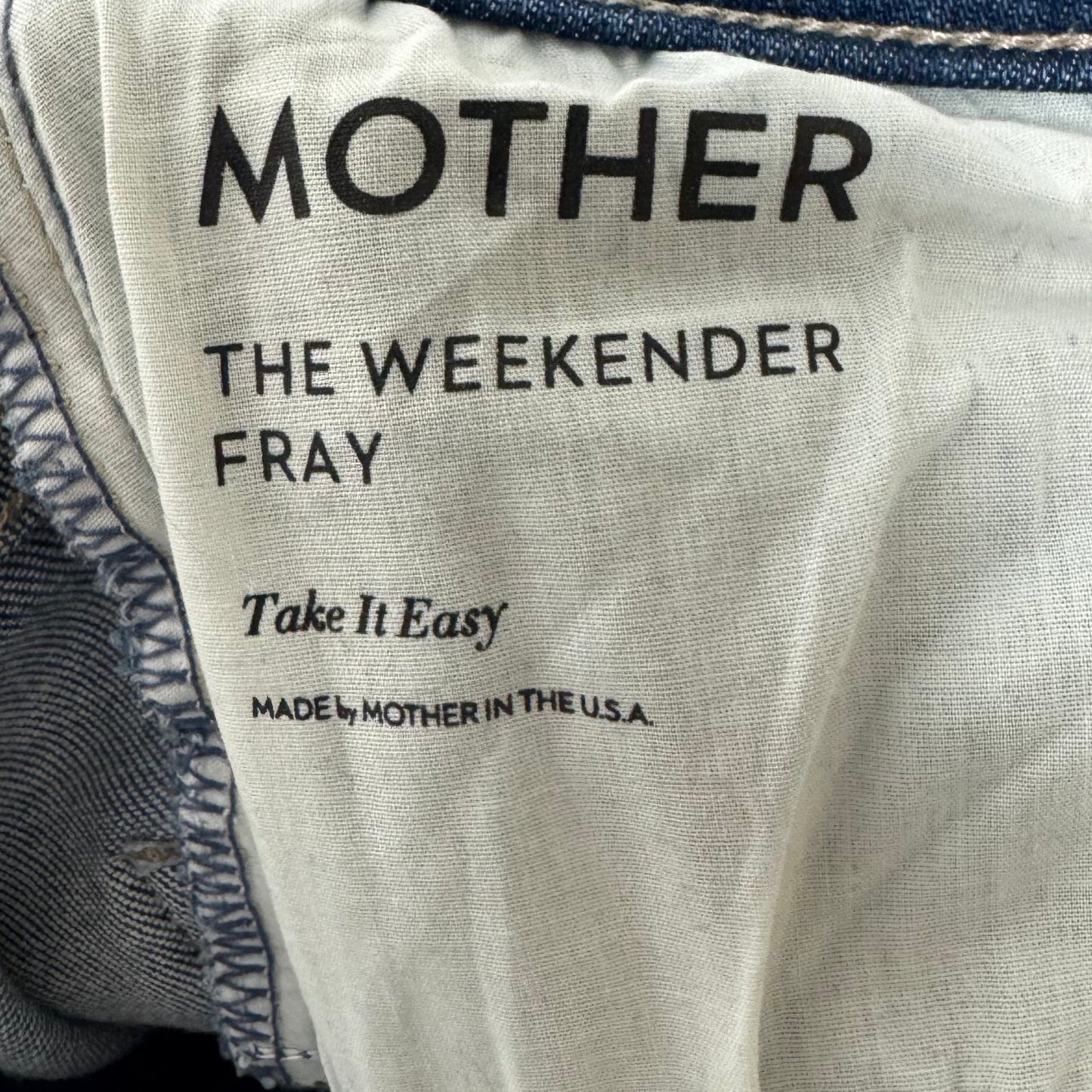 Weekender Fray Jeans Flared By Mother In Blue Denim, Size: 12/31