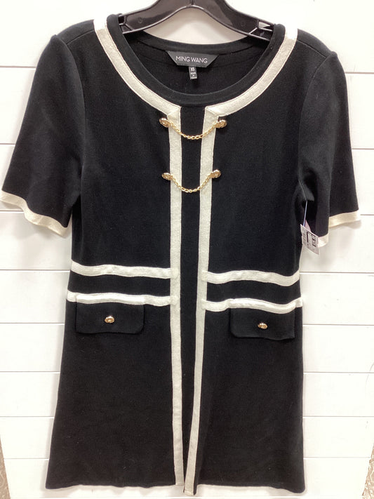 Dress Casual Midi By Ming Wang In Black & White, Size:Xs