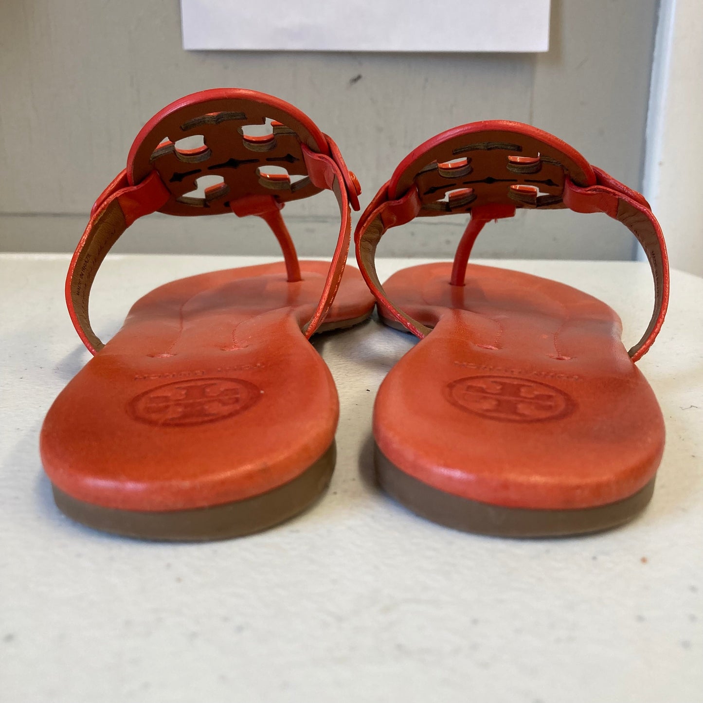Sandals Designer By Tory Burch In Orange, Size:6.5
