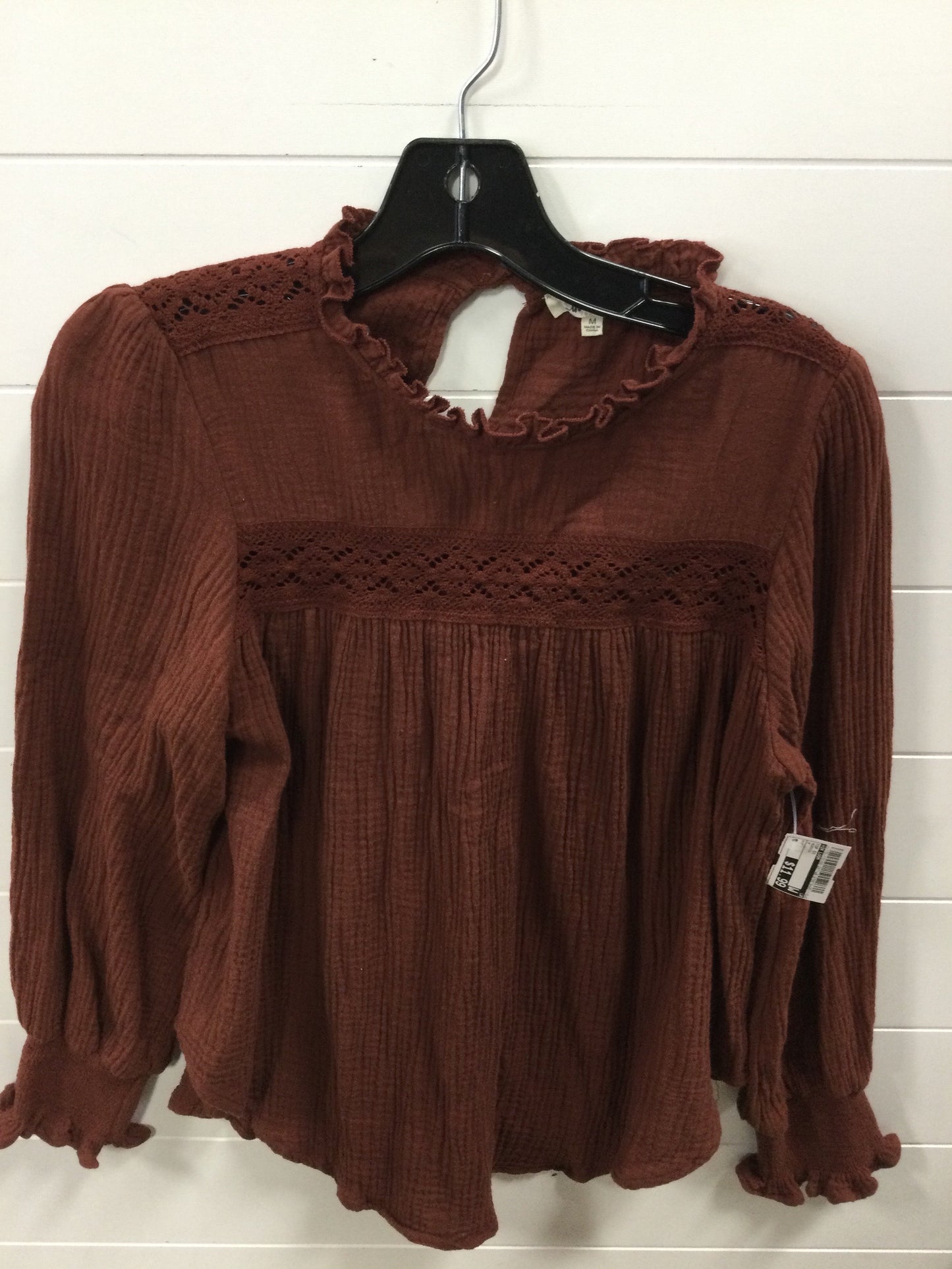 Top Ss By In Loom In Maroon, Size:M