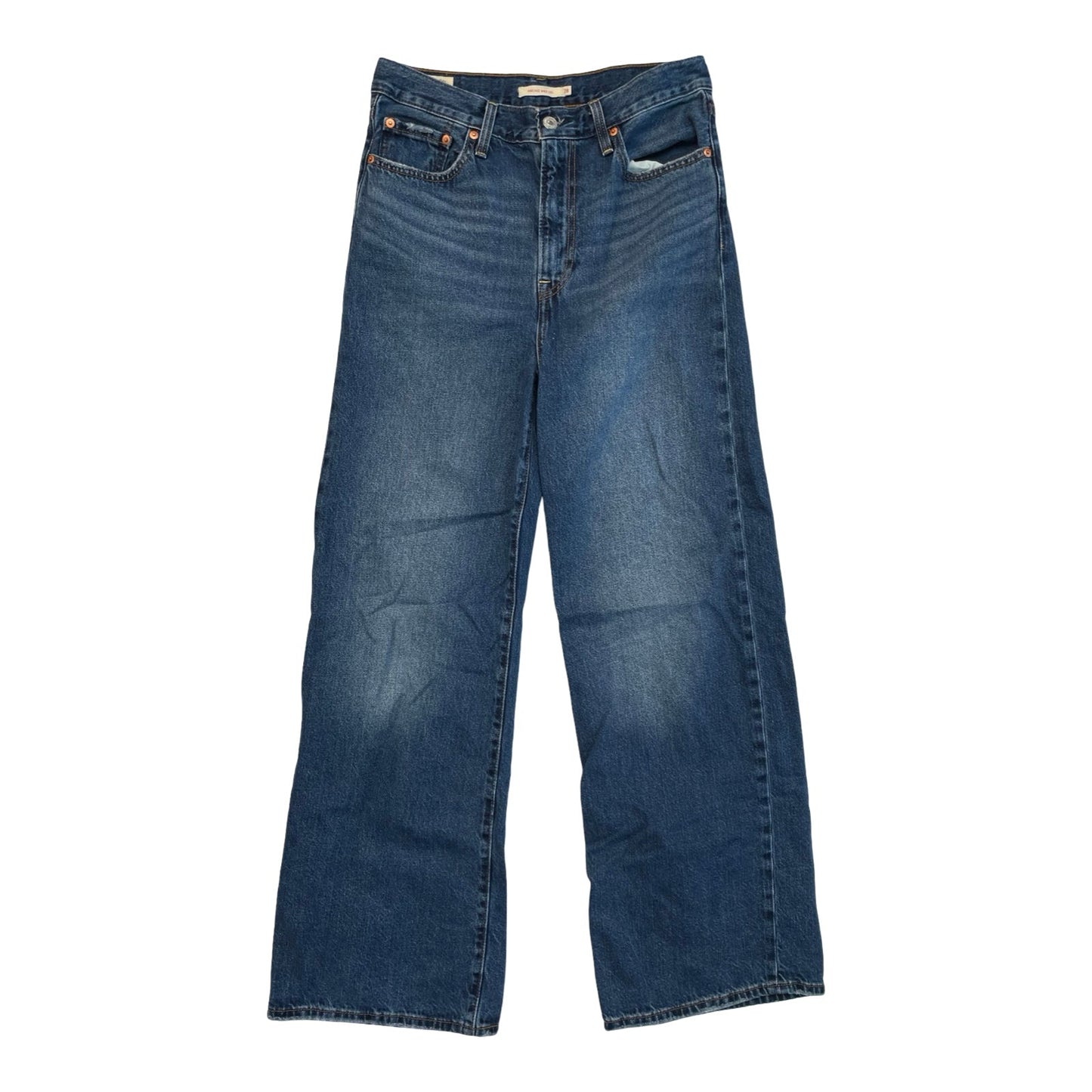 Jeans Wide Leg By Levis In Blue Denim, Size:6