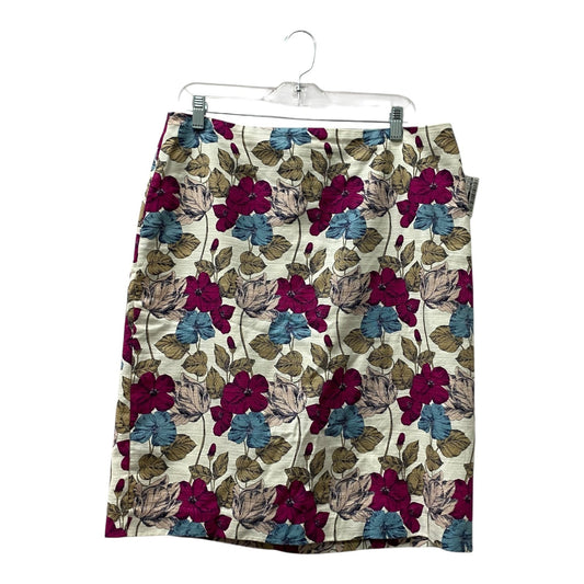 Skirt Midi By Ann Taylor In Purple & Tan, Size:12