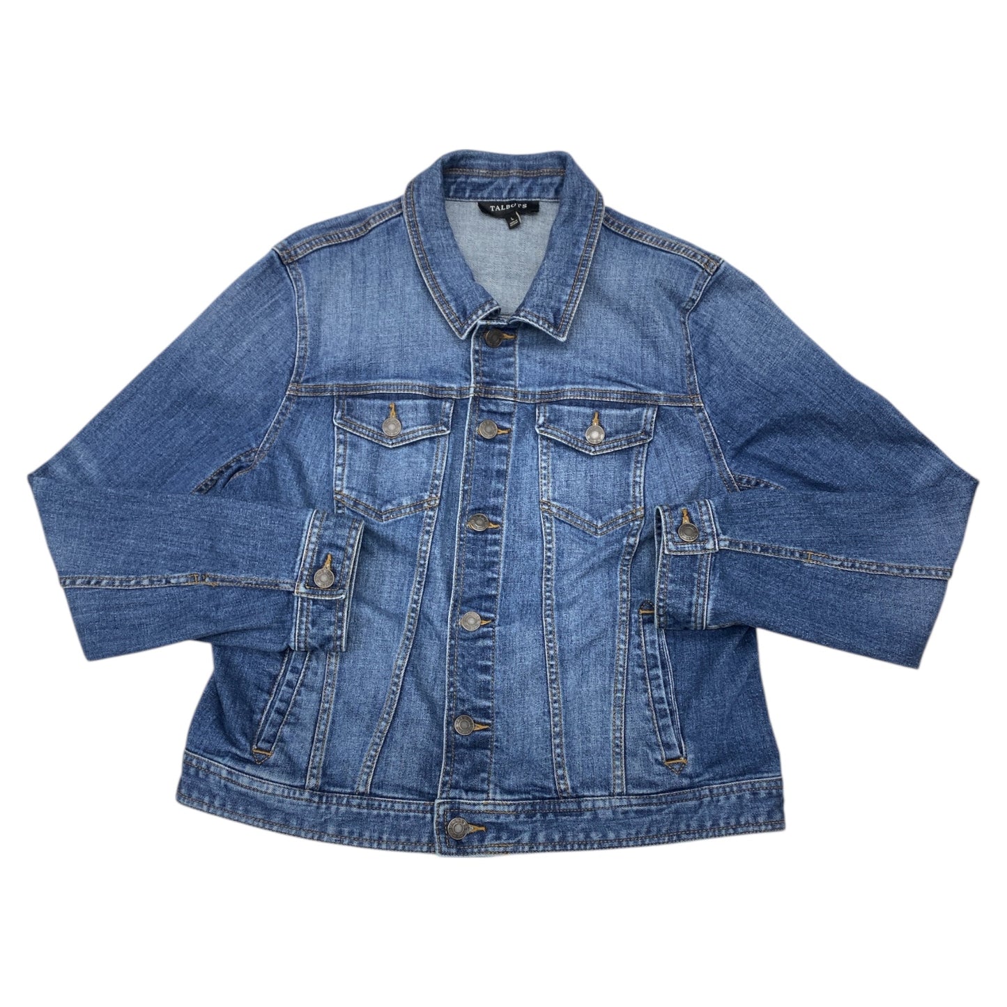 Jacket Denim By Talbots In Blue Denim, Size:L