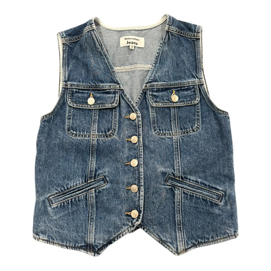 Vest Designer By Reformation In Blue Denim, Size:Xs