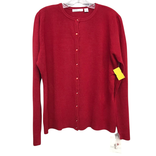 Sweater Cardigan By Luxe In Red, Size:Xl
