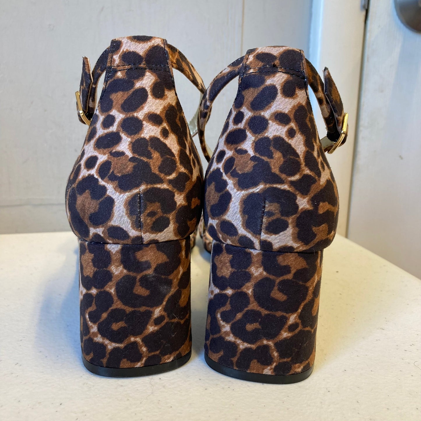 Shoes Heels Block By Kelly And Katie In Animal Print, Size:10