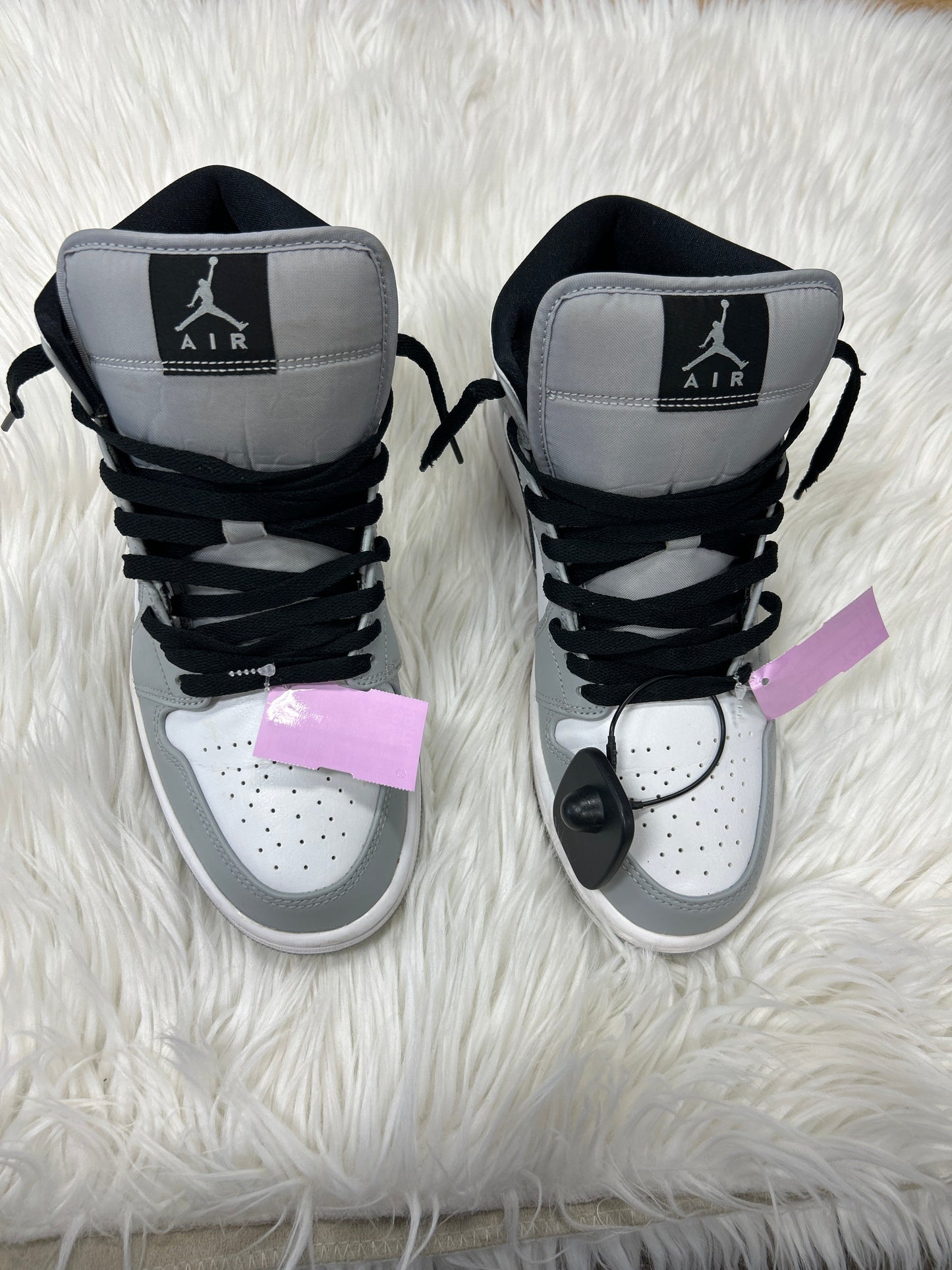 Shoes Luxury Designer By Jordan In Grey & White, Size:8.5