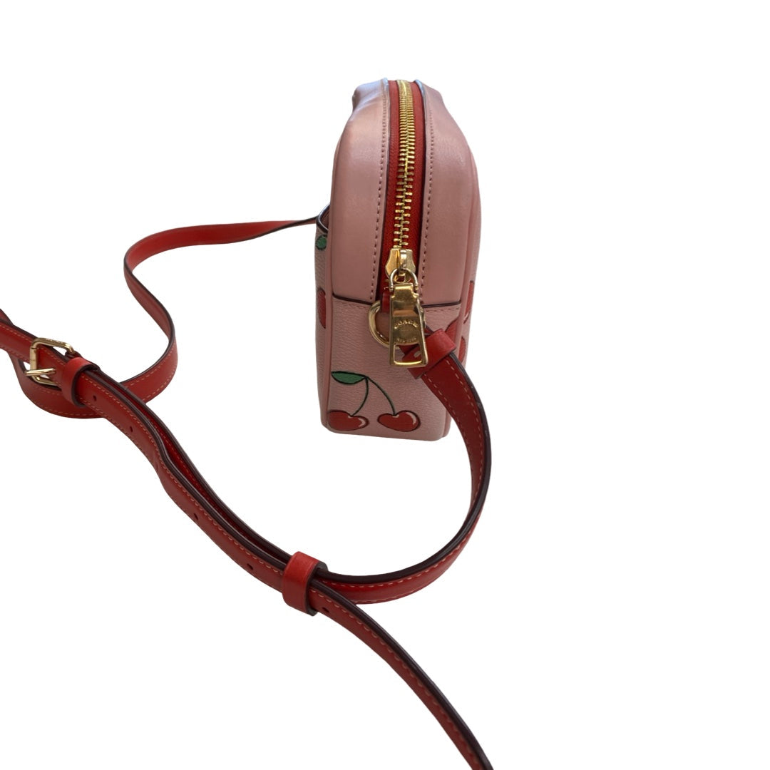 Handbag Designer By Coach In Pink & Red, Size:Small