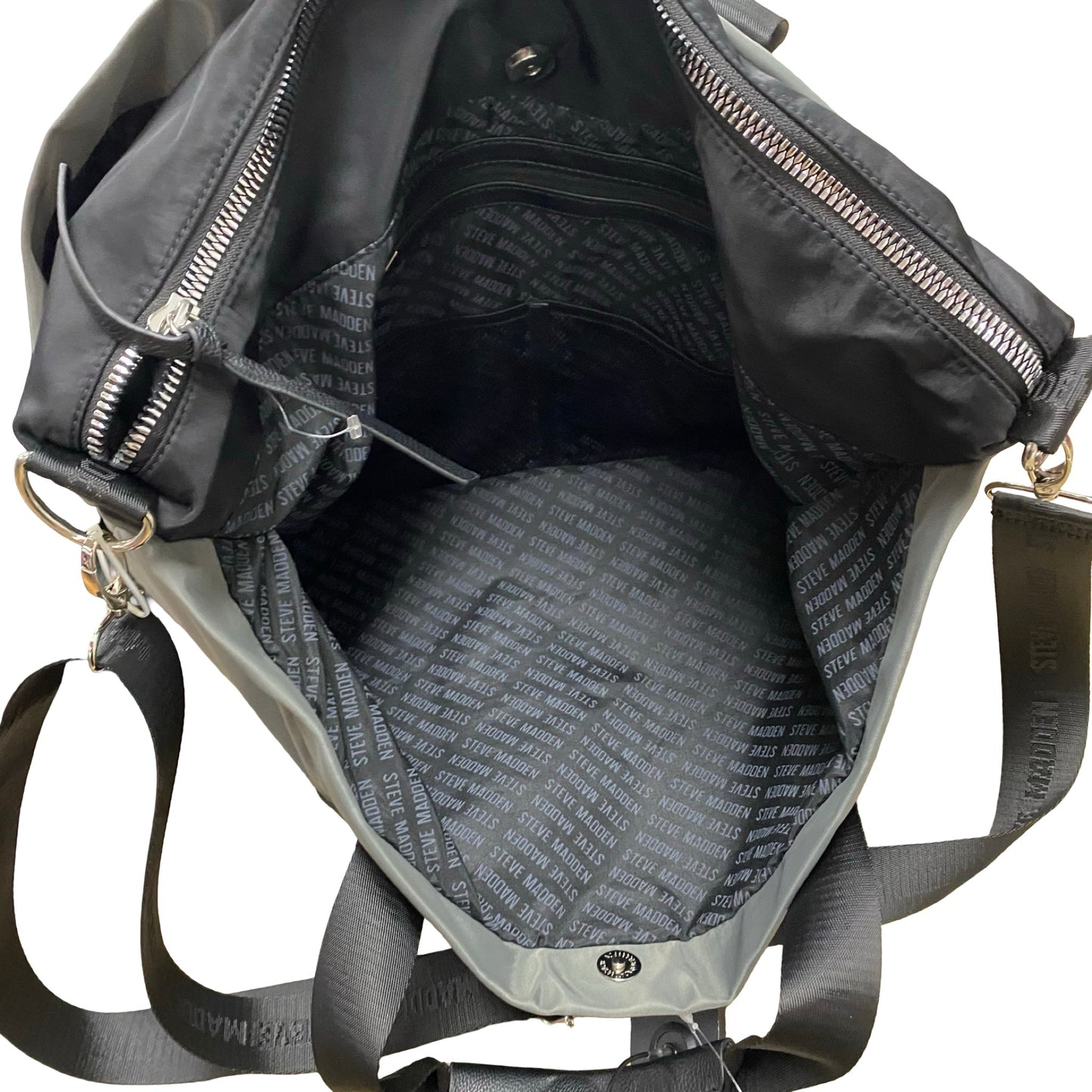 Handbag By Steve Madden In Black & Grey, Size:Large