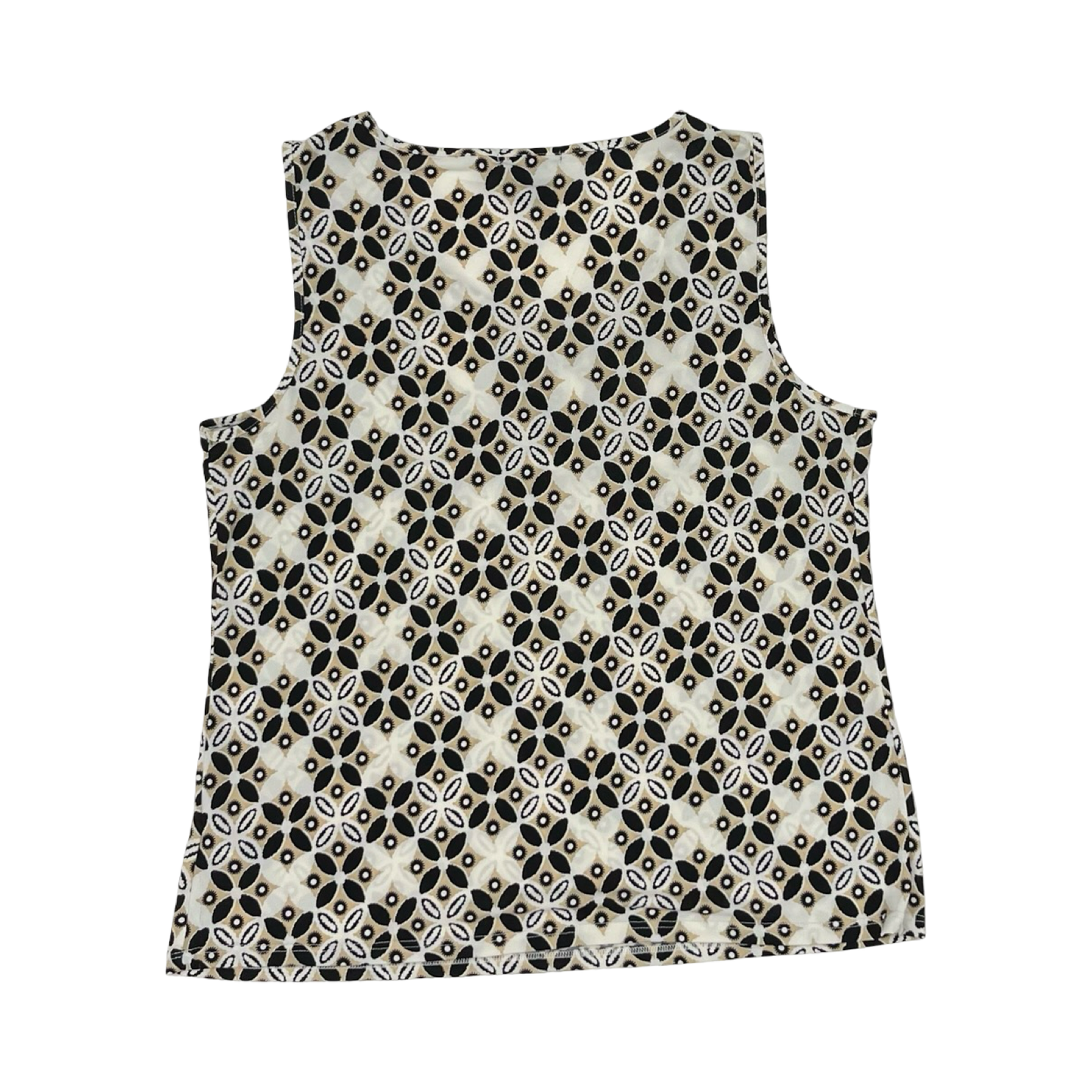 Blouse Sleeveless By By Design In Black & Tan, Size:Xl