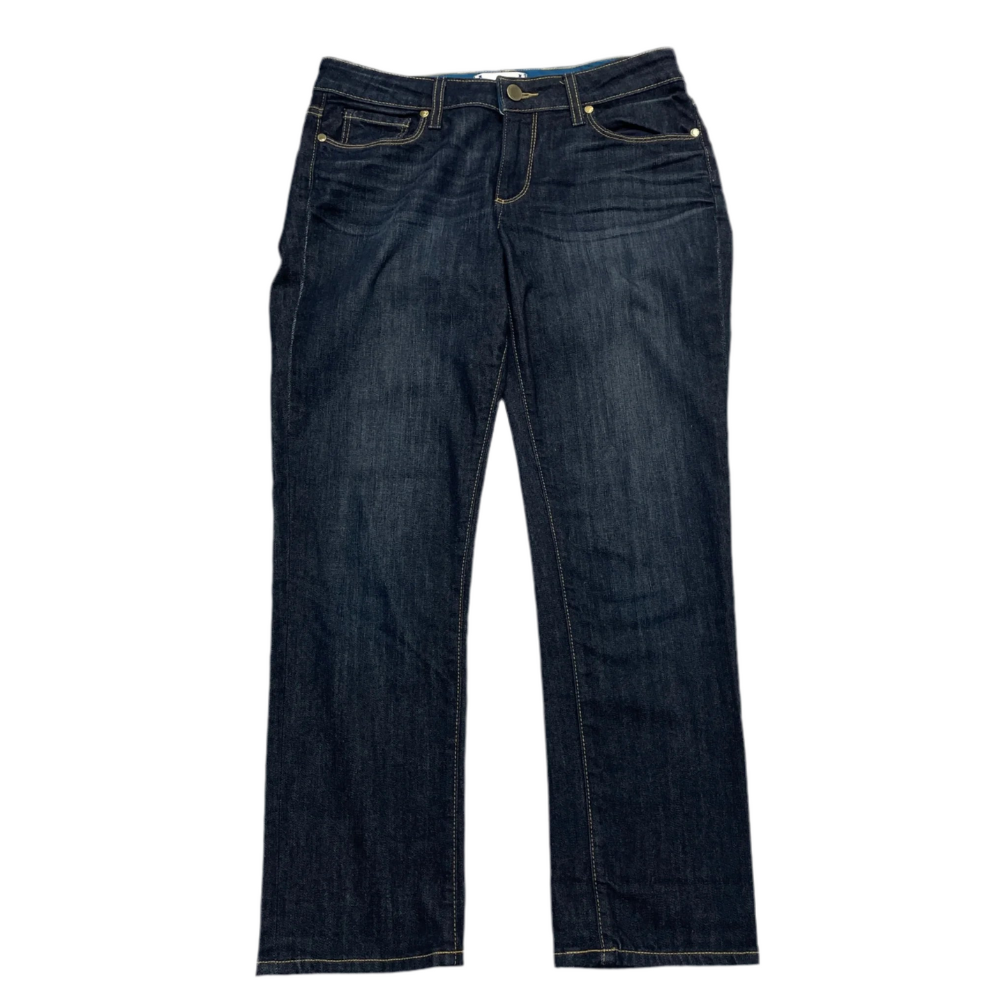 Jeans Straight By Paige In Blue Denim, Size: 4