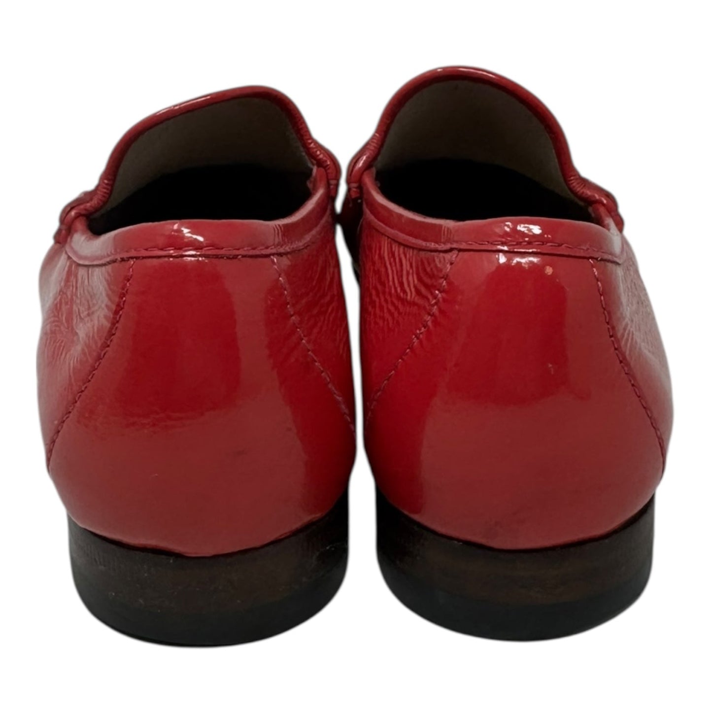 AS IS Vintage Patent Horsebit Loafers Shoes Luxury Designer By Gucci In Pink, Size: 7.5 (IT 7.5)