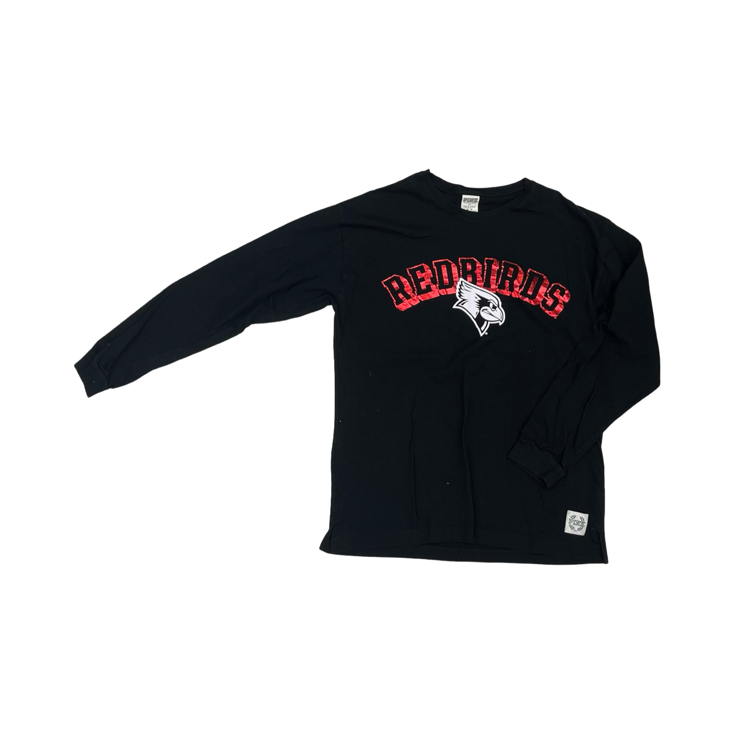 Athletic Top Ls Collar By Pink In Black & Red, Size:M