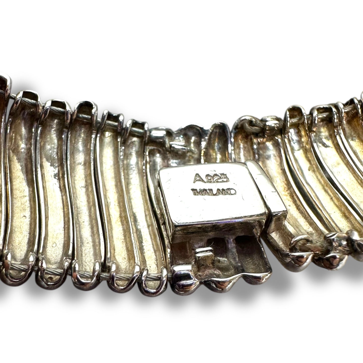 Sterling silver A925 Marcasite Stone Wave Flexible Bracelet Other By Clothes Mentor