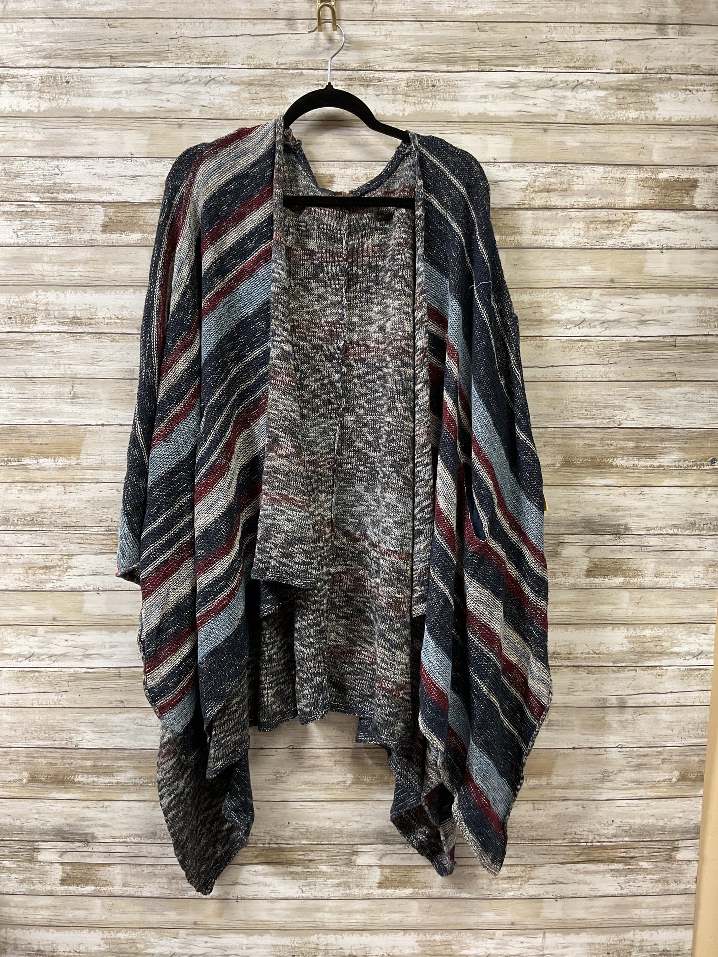 Sweater Cardigan By Free People In Blue & Red & White