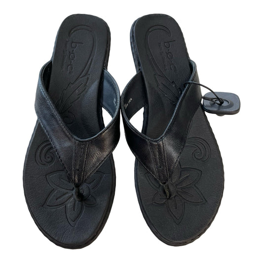 Sandals Flip Flops By Boc In Black, Size:9.5