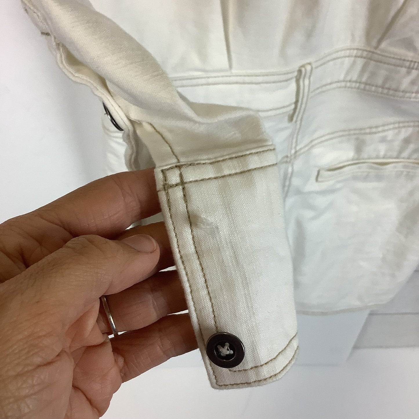 Dress Casual Short By Pilcro In White Denim, Size: Xxsp