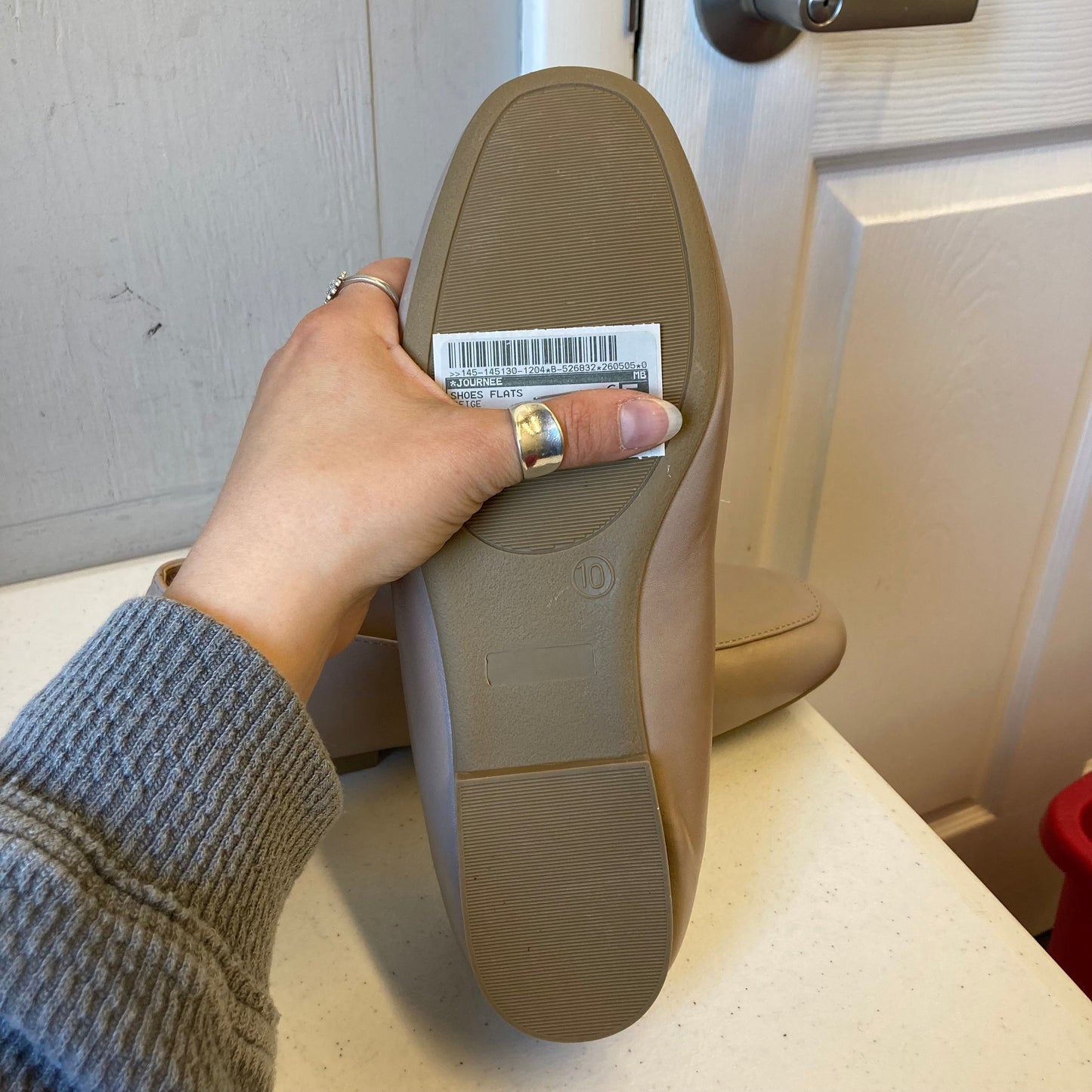 Shoes Flats By Journee In Beige, Size:10