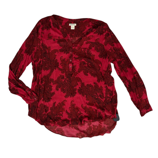 Blouse Ls By Lucky Brand In Red, Size:L