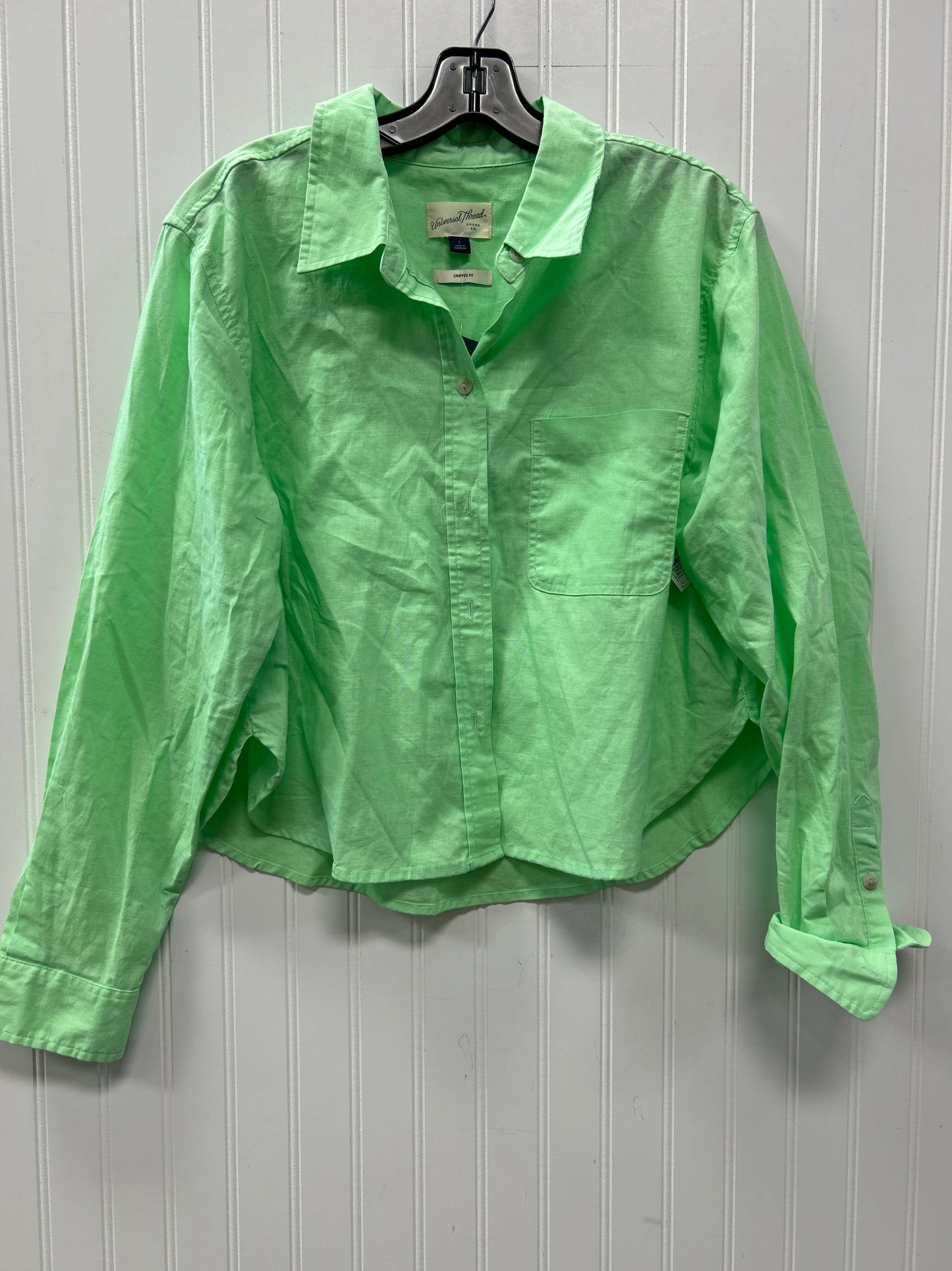 Blouse Ls By Universal Thread In Green, Size:L
