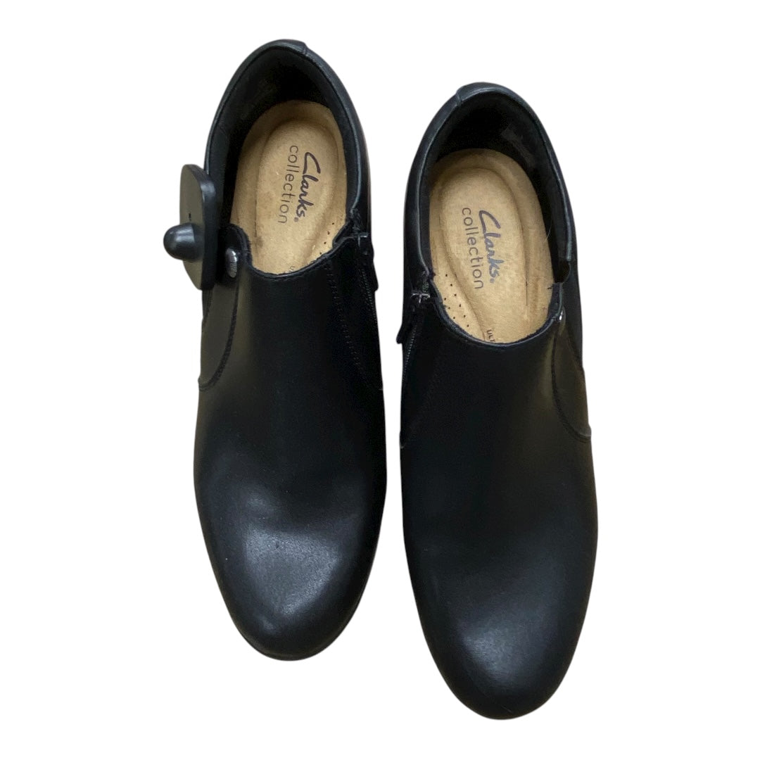 Boots Ankle Heels By Clarks In Black, Size:9