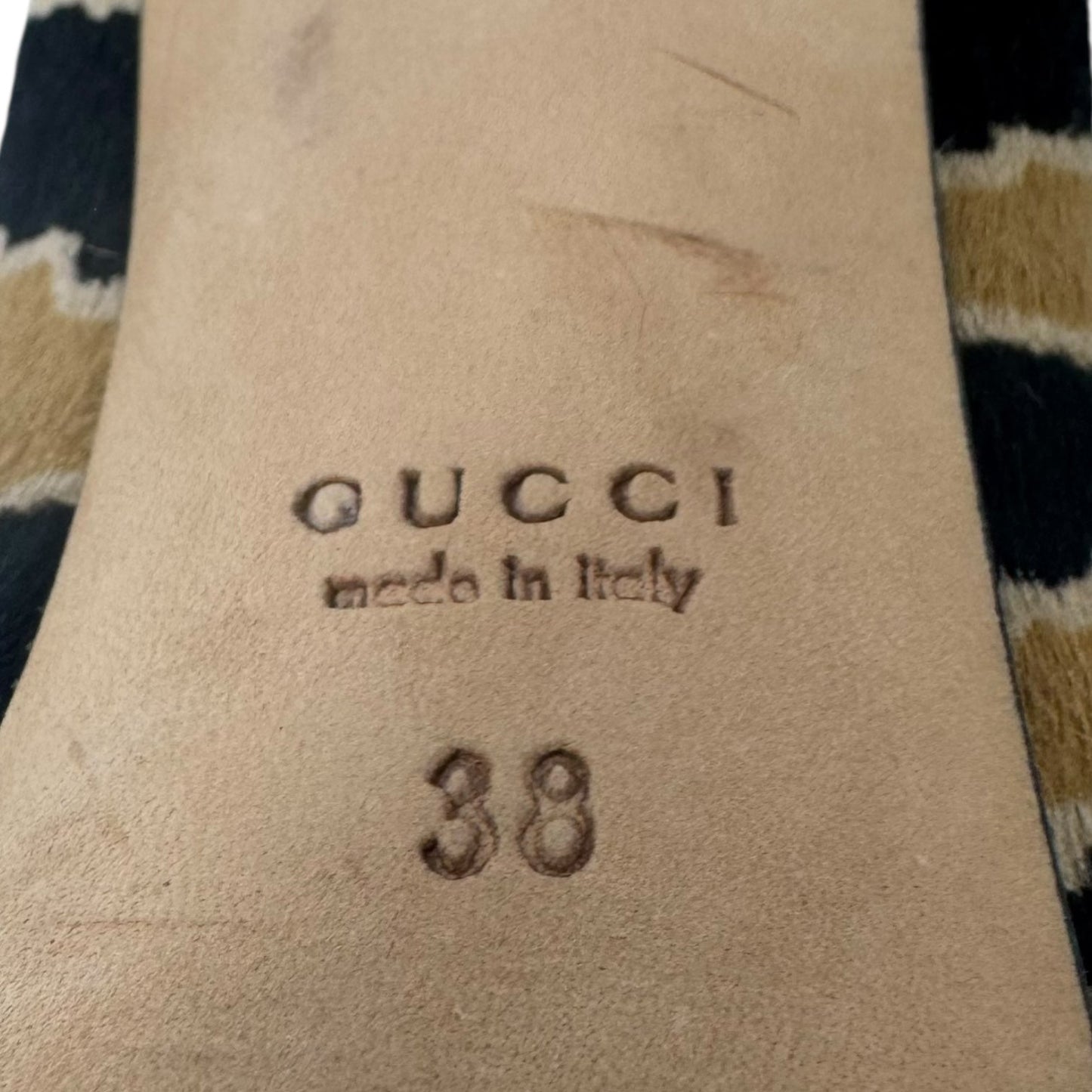 Nappa Charlotte Pony Animalier Platform Pumps Luxury Designer By Gucci In Animal Print, Size: 8