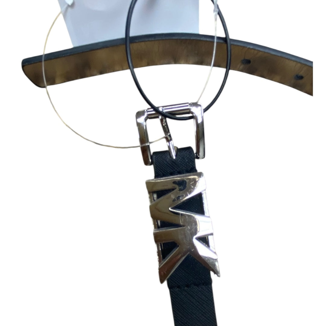 Belt Designer By Michael Kors In Black & Silver