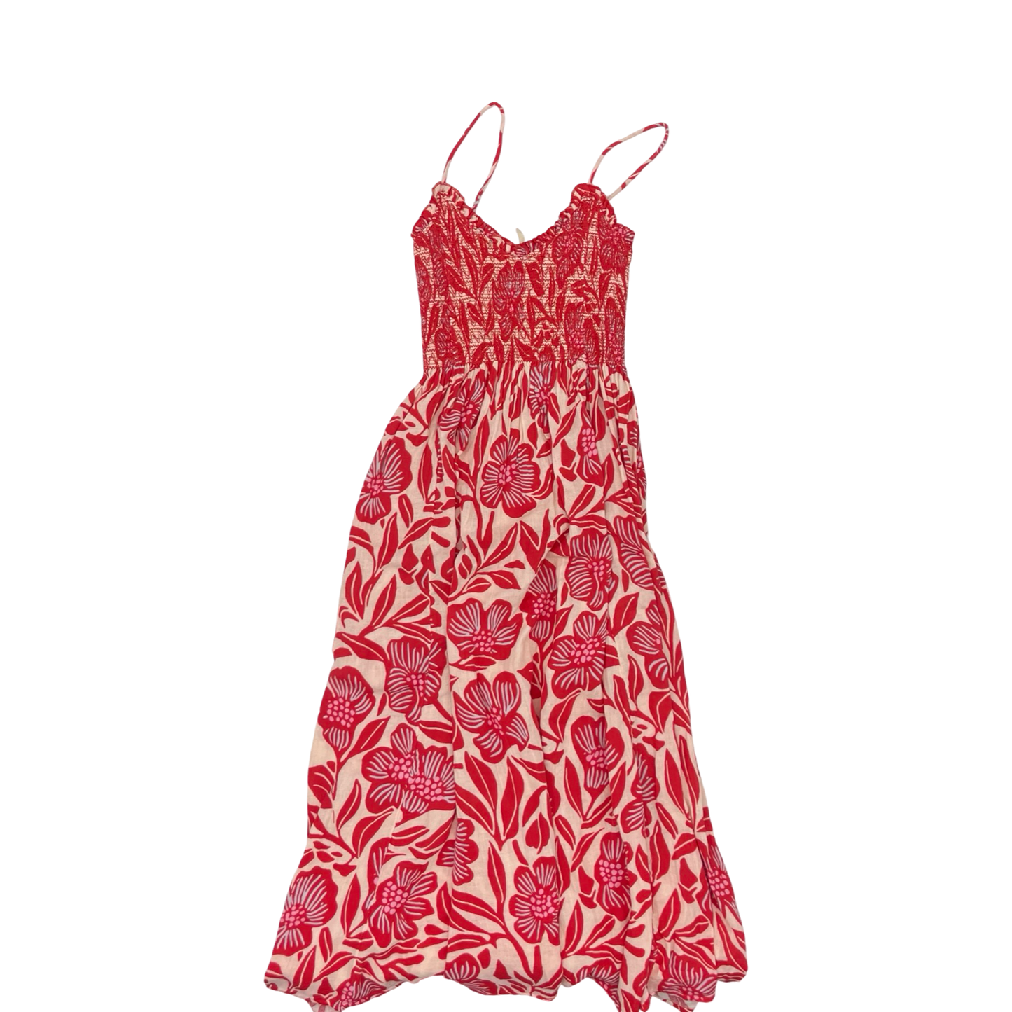 Dress Casual Maxi By Free People In Red & White, Size:Xs