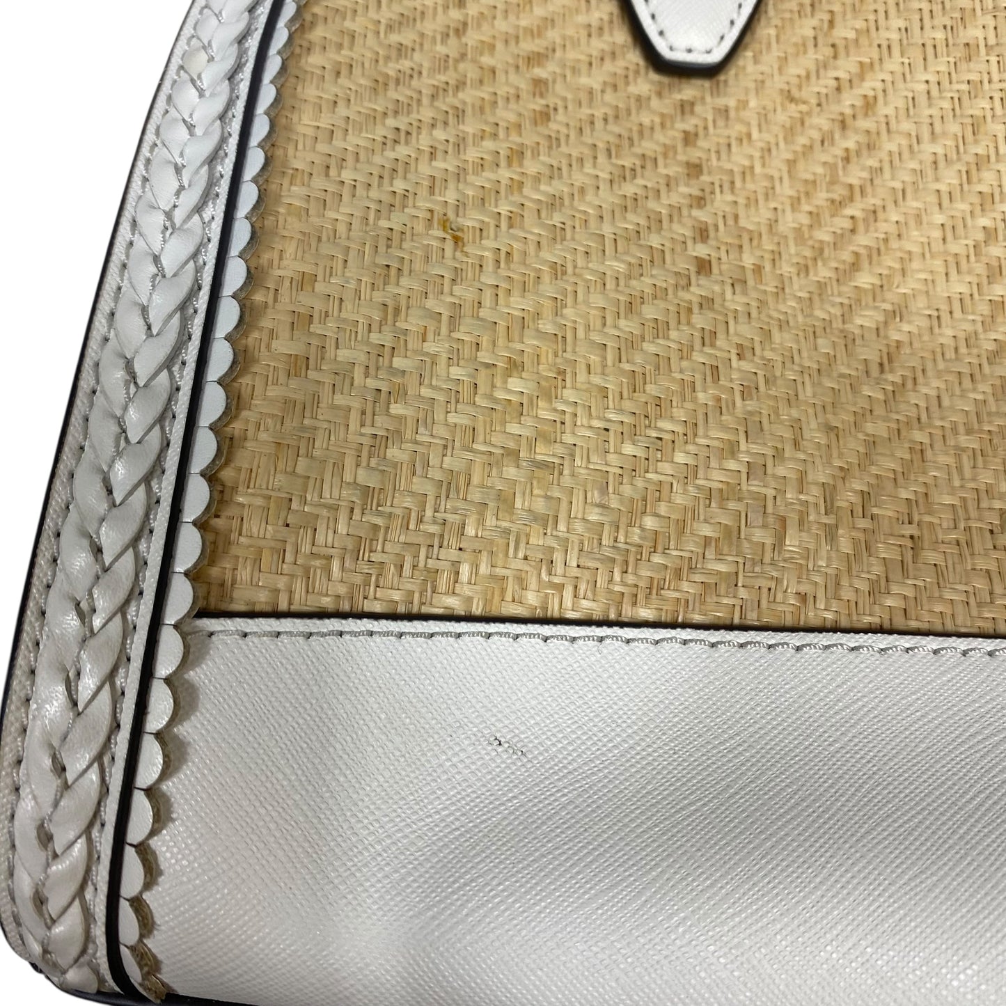 Handbag Designer By Kate Spade In Cream & Tan, Size:Medium