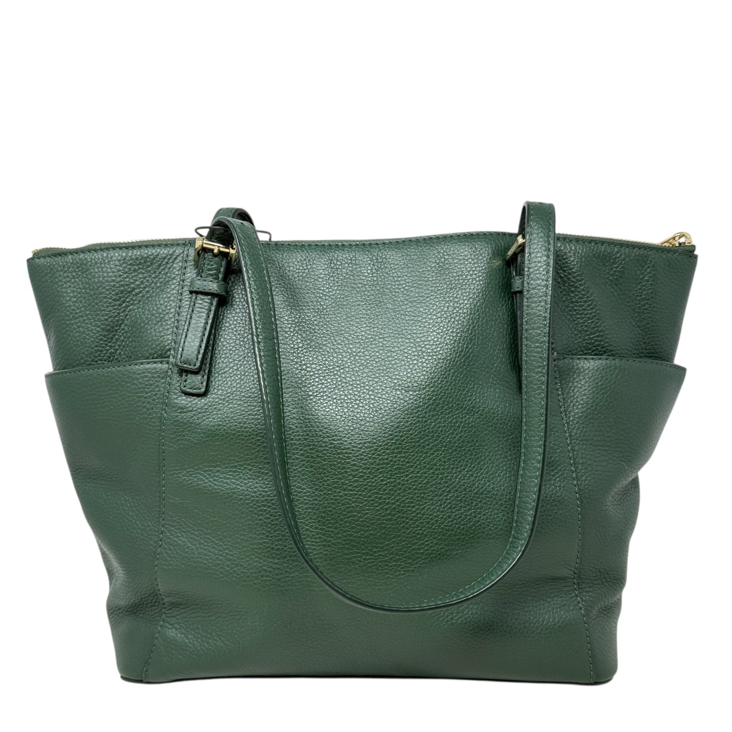 Jet Set Pebbled Leather Top Zip Tote Designer By Michael Kors, Size: Medium