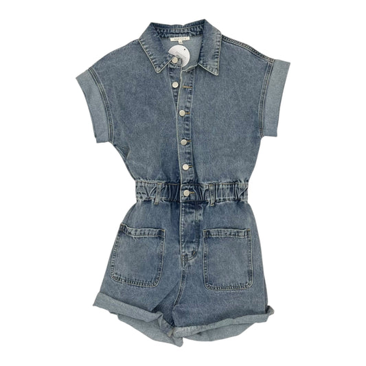 Romper By Clothes Mentor In Blue Denim, Size:S