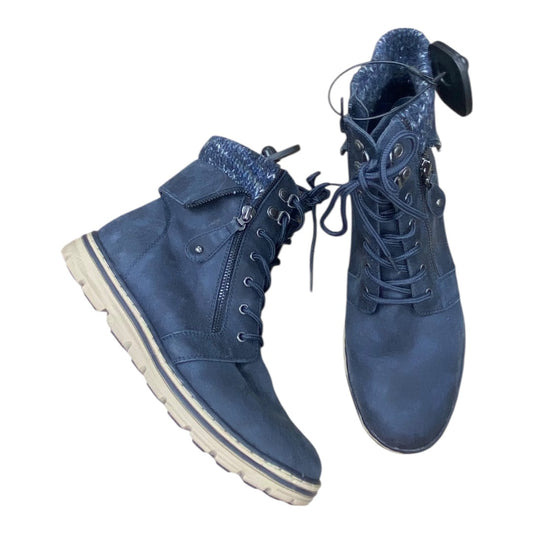 Boots Ankle Flats By Cmc In Blue, Size:8.5