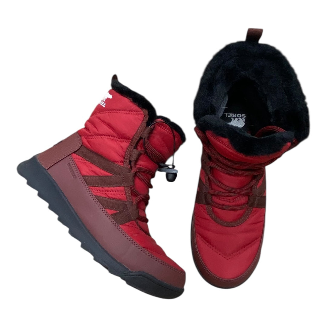 Boots Designer By Sorel In Black & Red, Size:6