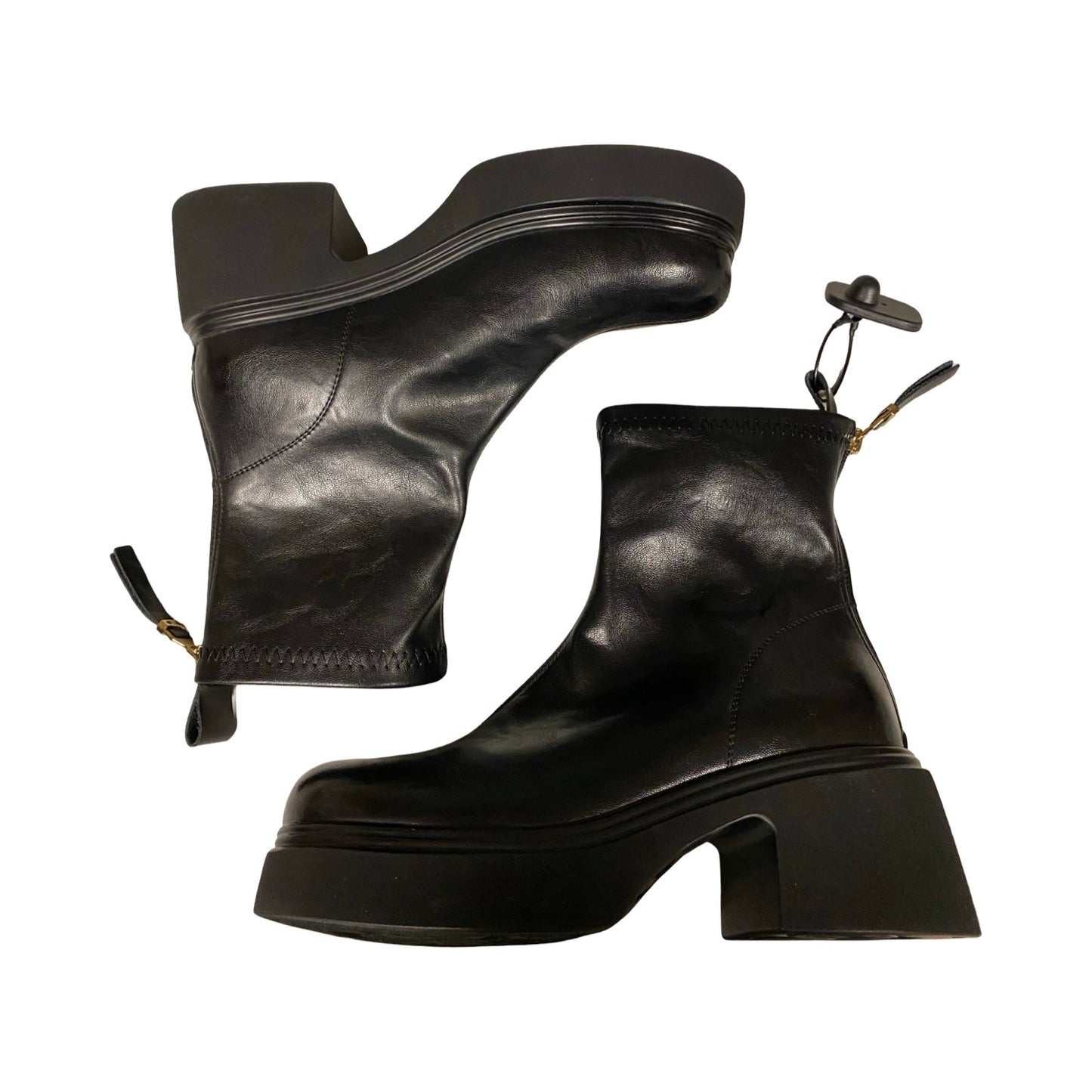 Boots Ankle Heels By Steve Madden In Black, Size:7.5
