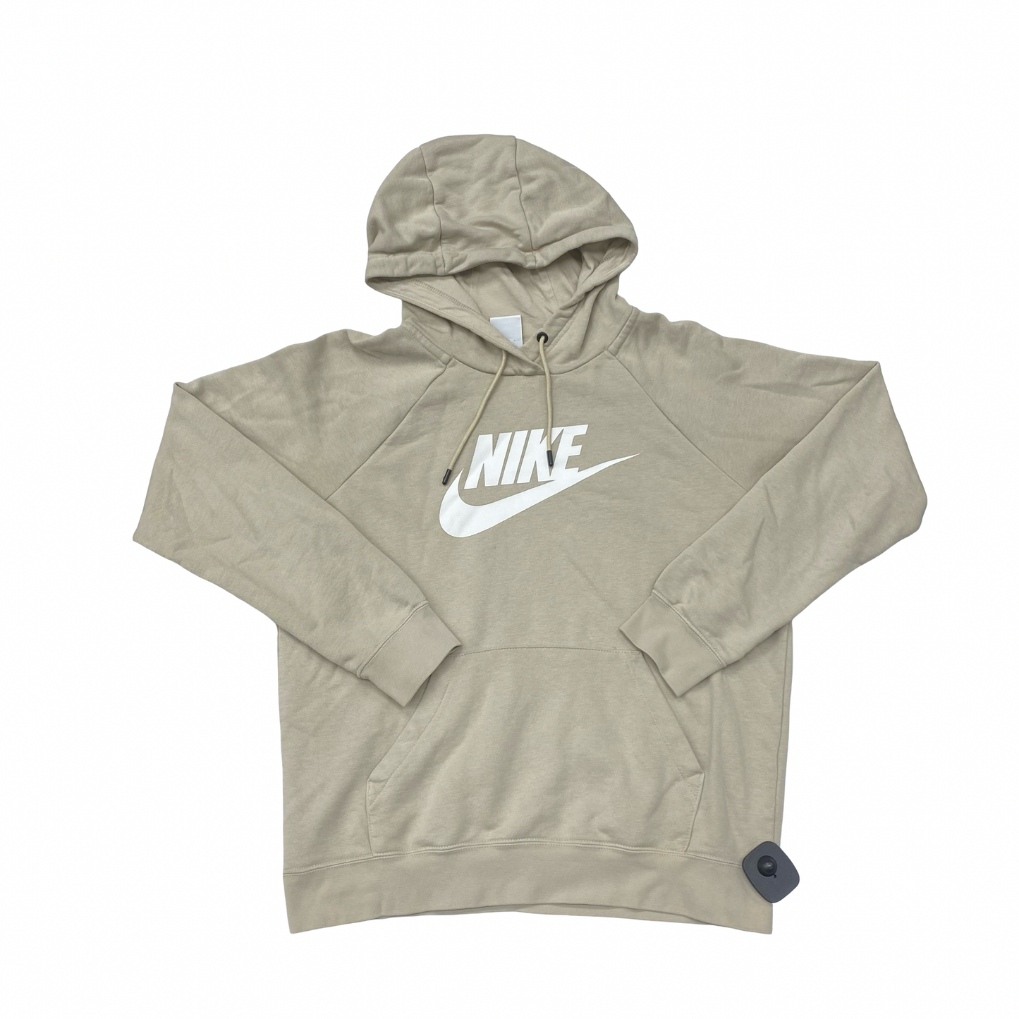 Athletic Sweatshirt Hoodie By Nike In Beige, Size:S