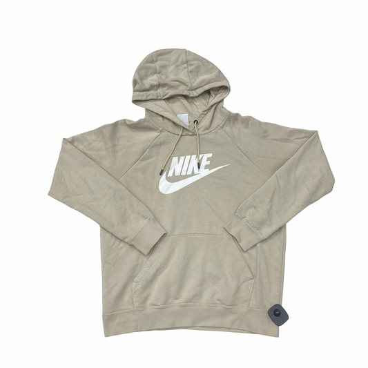 Athletic Sweatshirt Hoodie By Nike In Beige, Size:S