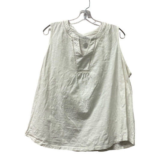 Top Sleeveless By St Johns Bay In White, Size:1X