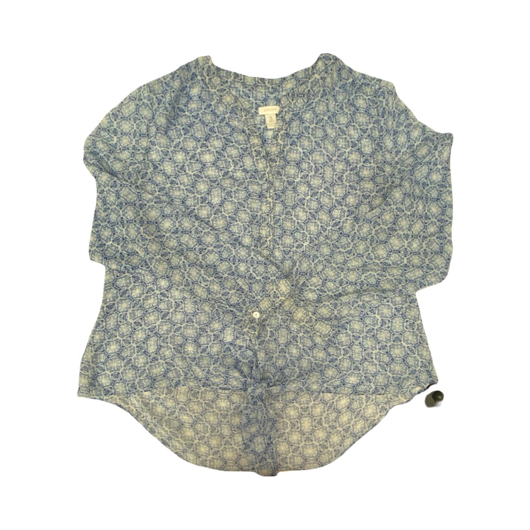 Top Ls By Chicos In Blue & White, Size:Xl