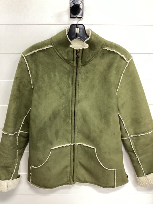 Coat Faux Fur & Sherpa By Natural Reflections In Green, Size:L