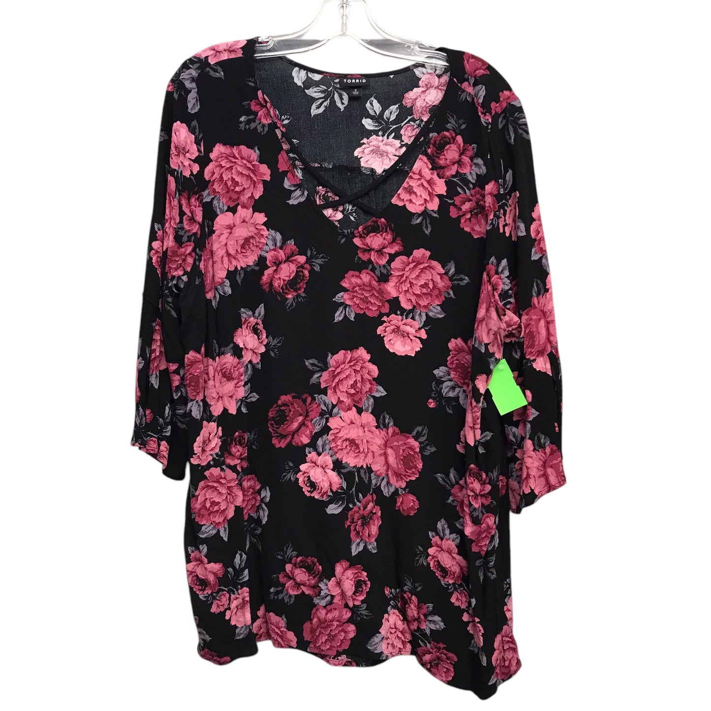 Top 3/4 Sleeve By Torrid In Floral Print, Size:2X