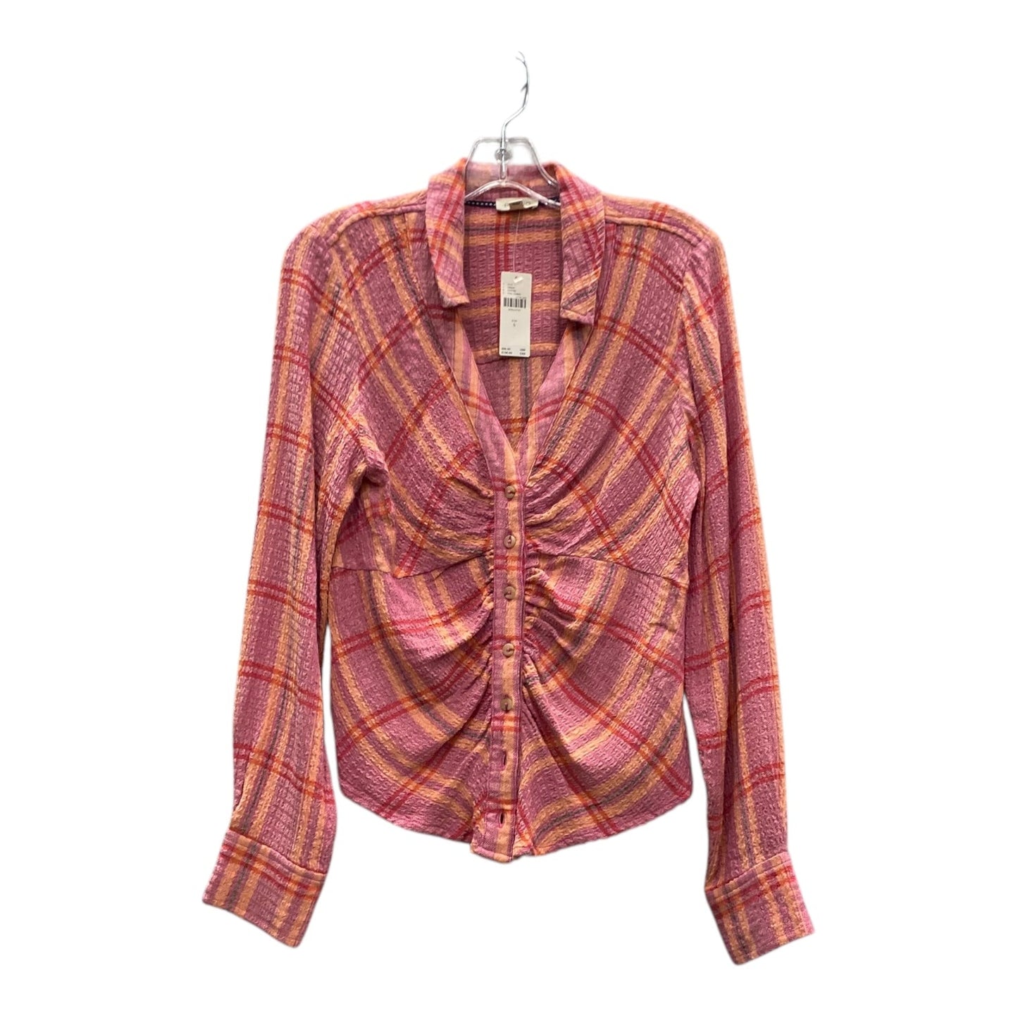 Blouse Ls By Pilcro In Pink, Size:S